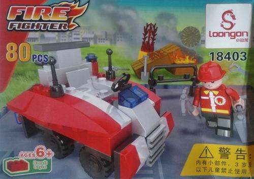 100% Lego Combadible. 80 Piece Fire Fighter Lego set!!!