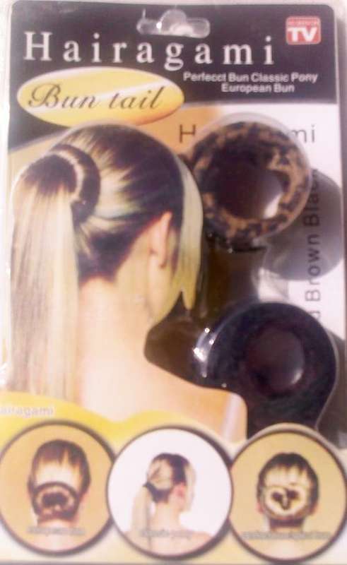 AS SEEN ON TV.  The amazing HAIRAGAMI bun-tail.  Fast, easy and stylish !!!