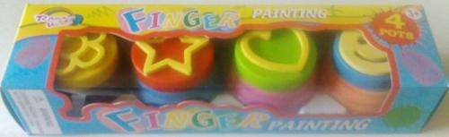 Finger paints 4 Pots with rubber stamps. Hours of creative fun. (washable and non-toxic)