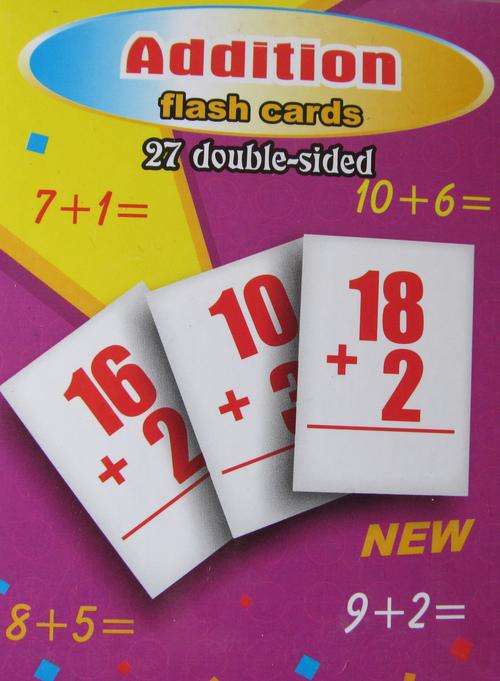 Addition Flash cards - 27 double sided cards