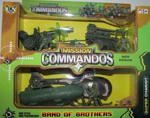 Mission Commandos, Super Chariot Army playset, including Helicopters, Tanks, Boats, Men, Ect