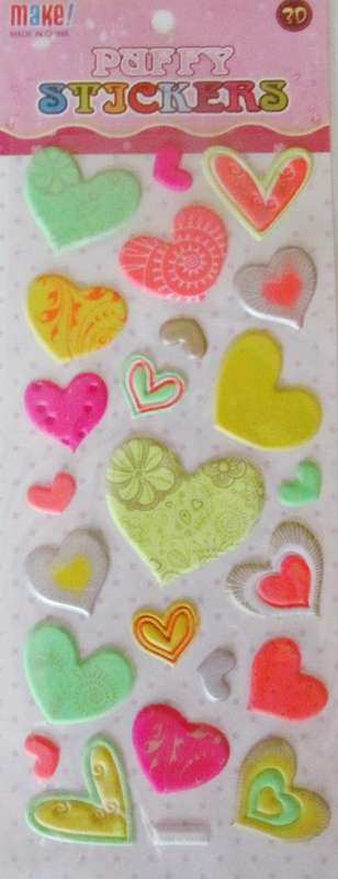 Really nice!! 30 Puffy Heart stickers, perfect for card making or scrapbooking.