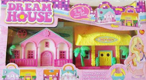 2 in1 Dream House (dolls, furniture & accesories included).