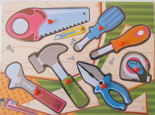 Educational Wooden Puzzle - TOOLS - Great quality, bright and colourfull.