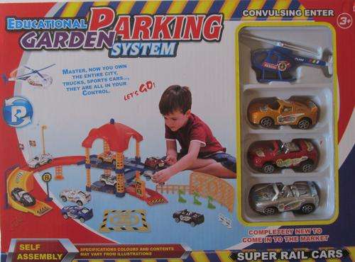 Educational PARKING GARDEN System..includes 3 cars and 1 helicopter