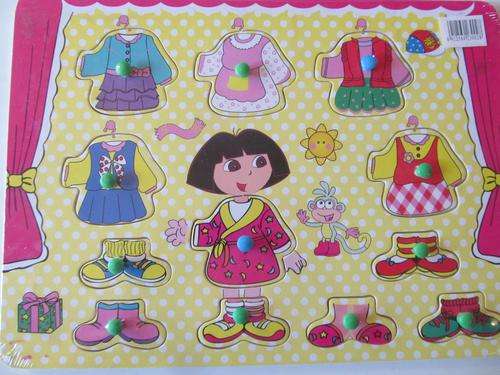 Educational Wooden Puzzle - DORA THE EXPLORA - Great quality, bright and colourfull !