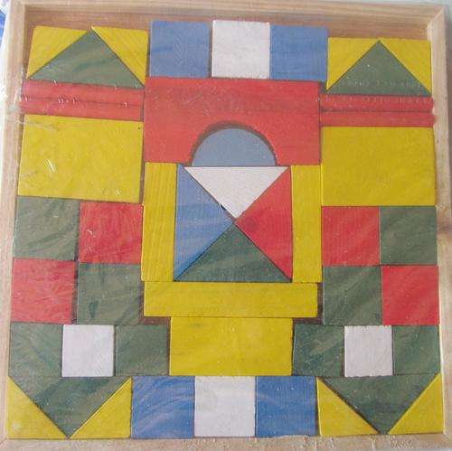 Colourfull Wooden blocks in tray