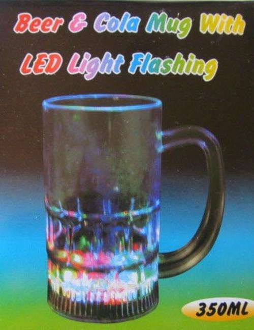 Beer mug with flashing LED light. 350ml