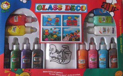 GLASS DECO - The perfect gift !!! Each set includes 13 tubes of  stain glass paint