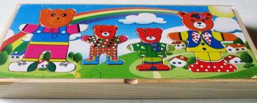 Large Teddy bear puzzle in wooden case. FREE SHIPPING on all additional items!!!!