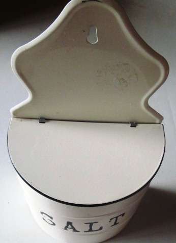 Enamel Salt Canister - A Mr Price Product -SHIPPING R40 & ALL ADDITIONAL ITEMS R FREE
