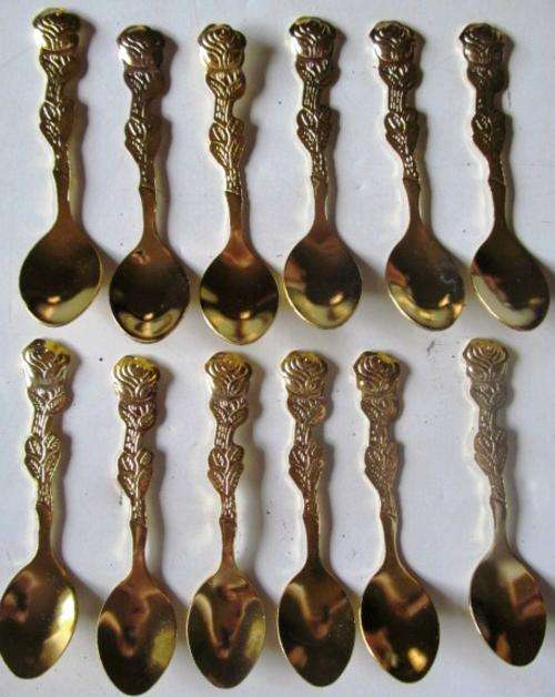 Set of 12 Golden Teaspoons  -SHIPPING R40 & ALL ADDITIONAL ITEMS R FREE