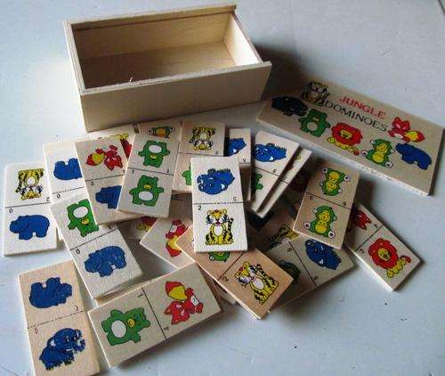 WOODEN - Jungle animal DOMINOES -SHIPPING R40 & ALL ADDITIONAL ITEMS R FREE