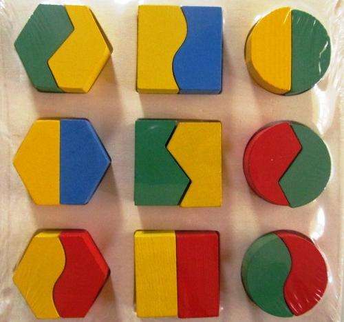 Colourfull WOODEN shapes in Shorting tray - LAST ONE (AFFORDABLE Shipping)