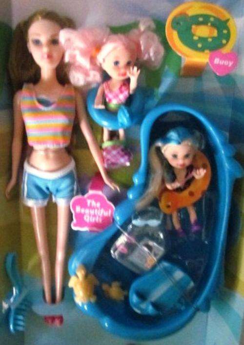 Cute Barbie doll set with two children.  ONLY ONE AVAILABLE