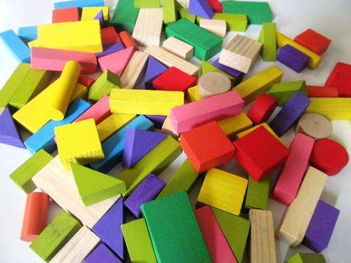 Colourfull Wooden building block set