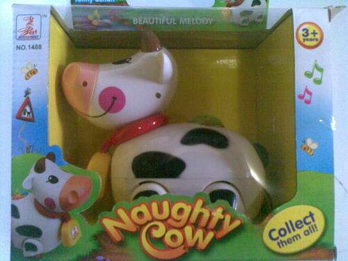 THIS IS THE PERFECT CHRISTMAS GIFT FOR ANY BABY!!! Naughty cow. Moving head, swaying tail, moving le