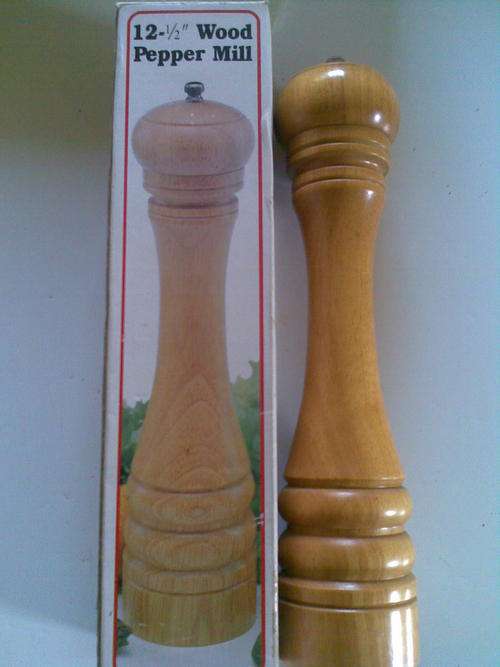 12-1/2 " wood Pepper mill Postage only R30 and R10 per additional item