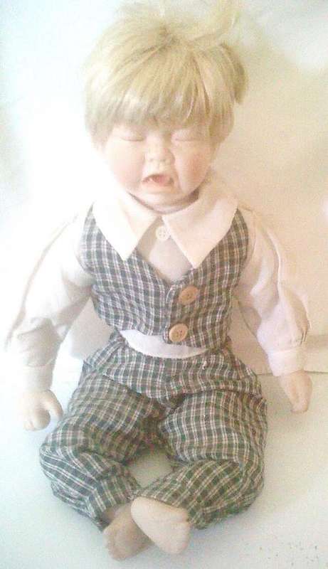 Little Johnny Crying Boy Porcelain doll. To cute!!!!