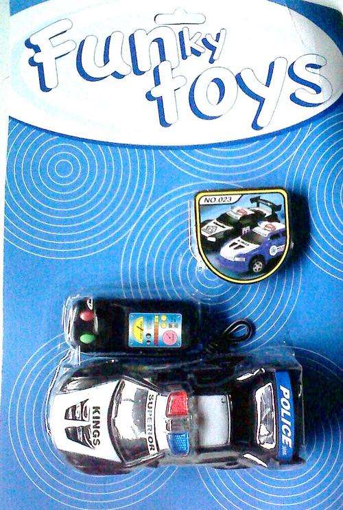 Small remote control car with badge