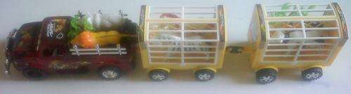 60cm Bakkie with 2 trailers full of animals (hard plastic) New and UNIQUE to BOB!!! Lovley gift!!