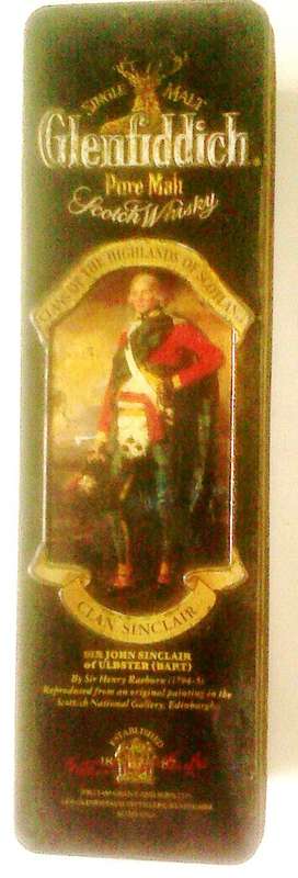 Very old Glefiddick Pure Mah Scotch Whiskey tin