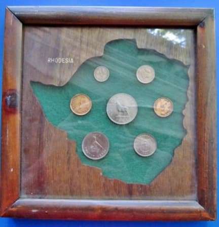 ## Rhodesia Coin Set in Beautiful Frame ##