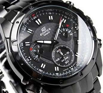 C A s i o   EF Multi-fashionable black steel business F1 racing MEN'S WATCH EF-535BK-1A
