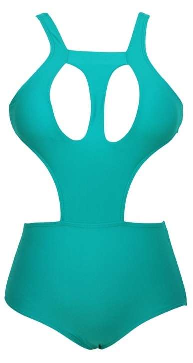 *DIVA RANGE* Green Bust Exposed Hollow-out Monokini