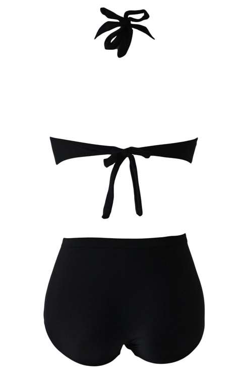 *DIVA RANGE* *LOCAL STOCK!* Black Strappy Push-up High Waist Bikini Swimsuit - S