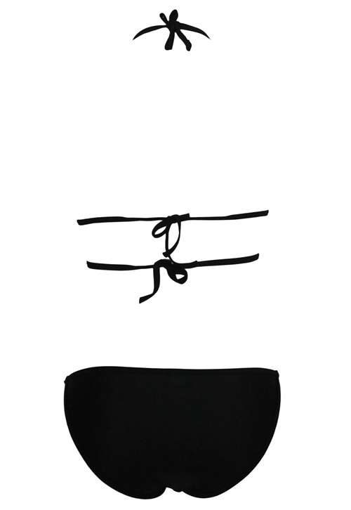 *DIVA RANGE* Black 2pcs Strappy Cutout Bikini Swimsuit