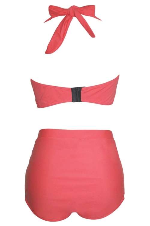 *DIVA RANGE* Watermelon Halter Bandeau High Waist Plus Size Swimwear