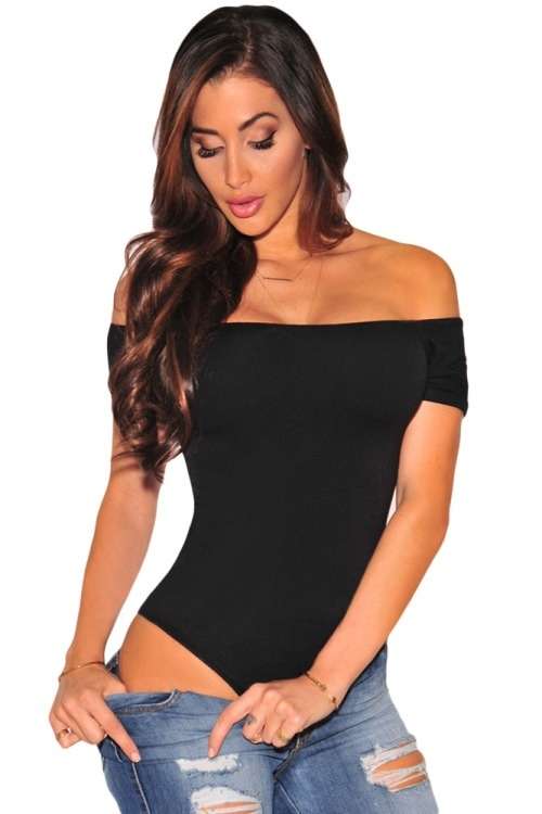*DIVA RANGE* Black Off Shoulder Bodysuit
