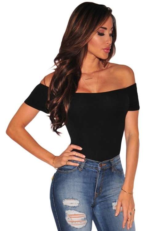 *DIVA RANGE* Black Off Shoulder Bodysuit