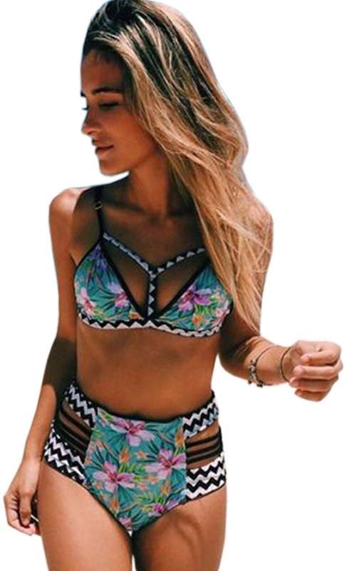 *WILD ROSE* Sexy Floral Print Brazilian Style Bikini Set - S/M/L/XL/XXL