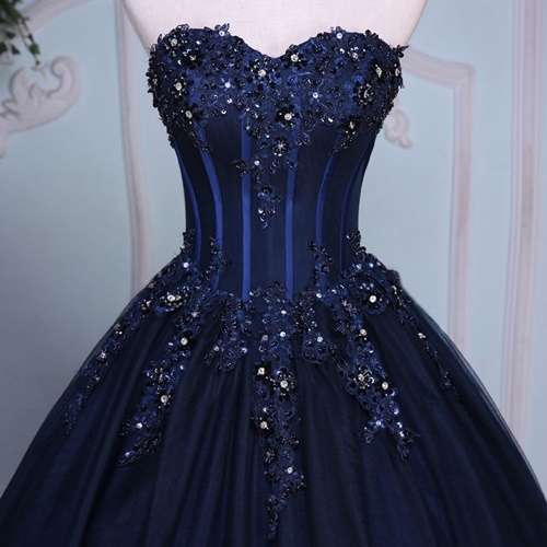 *FOREVER BRIDAL COLLECTION* STUNNING DARK BLUE / WEDDING / BALLGOWN  DRESS - Set Sizes - FREE SHIP!