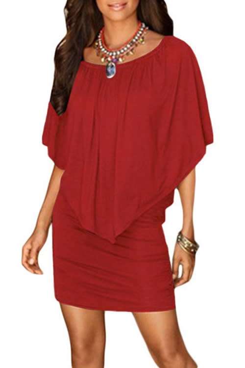 *WILD ROSE* Layered Red Mini Dress - S/M/L