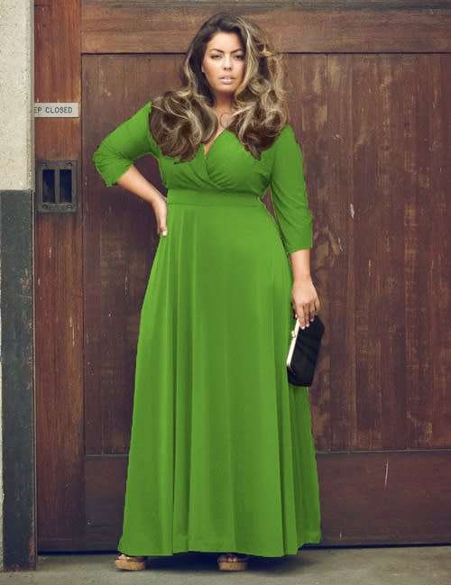 *WILD ROSE* PLUS SIZE Green Sleeved Maxi Dress - L/XL/2XL/3XL
