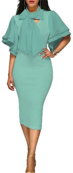 *WILD ROSE* *LOCAL STOCK* Wide Sleeves Midi Gown with Big Bow - MEDIUM