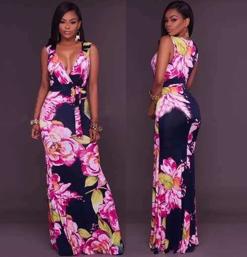 *WILD ROSE* Floral Print Twist Maxi Dress - S/M/L/XL