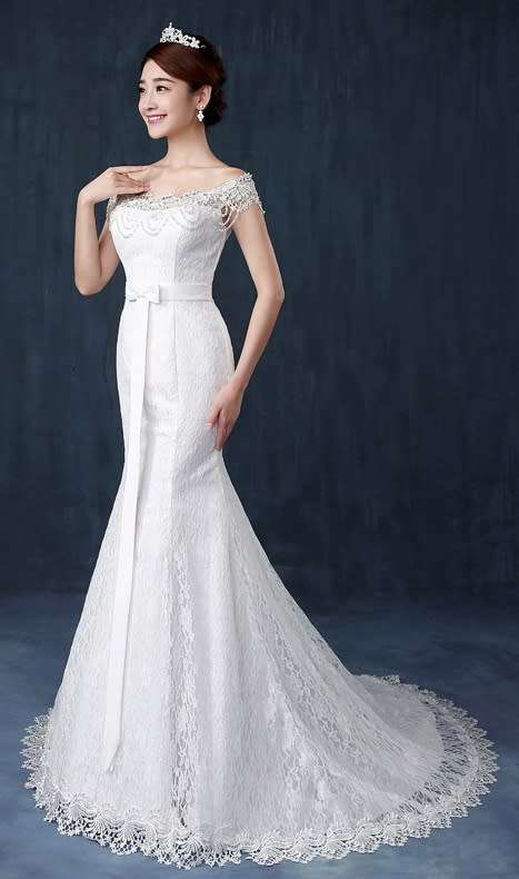 *WILD ROSE* Beaded Lace Off White Mermaid Wedding Dress - Free Shipping!