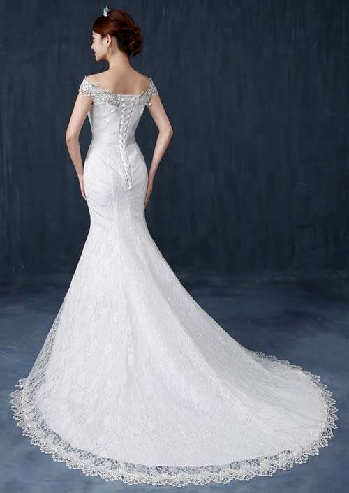 *WILD ROSE* Beaded Lace Off White Mermaid Wedding Dress - Free Shipping!
