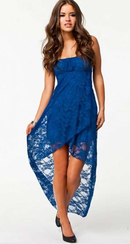 *WILD ROSE* *LOCAL STOCK* AFFORDABLE! Sapphire Bandeau Lace Evening Dress - MEDIUM
