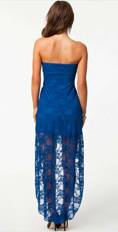 *WILD ROSE* *LOCAL STOCK* AFFORDABLE! Sapphire Bandeau Lace Evening Dress - MEDIUM
