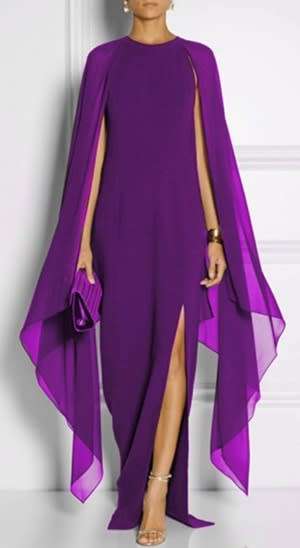 *WILD ROSE* Purple Long Evening Dress with Splits Wide Sleeves - S/M/L/XL/2XL