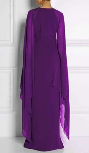 *WILD ROSE* Purple Long Evening Dress with Splits Wide Sleeves - S/M/L/XL/2XL