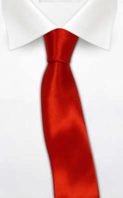 BRAND NEW WEDDING FORMAL DANCE SKINNY TIE - RED SATIN - FREE SHIPPING!