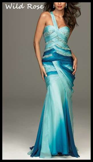 *STUNNING BLUES!!* Evening Ball Party Matric Dance Formal Gown Cruise Dress - FREE SHIPPING!!