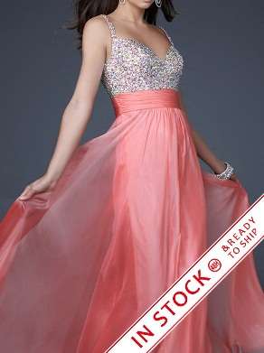 **IN STOCK* CORAL PINK Evening Ball Party Matric Dance Formal Gown Cruise Dress - FREE SHIPPING!!
