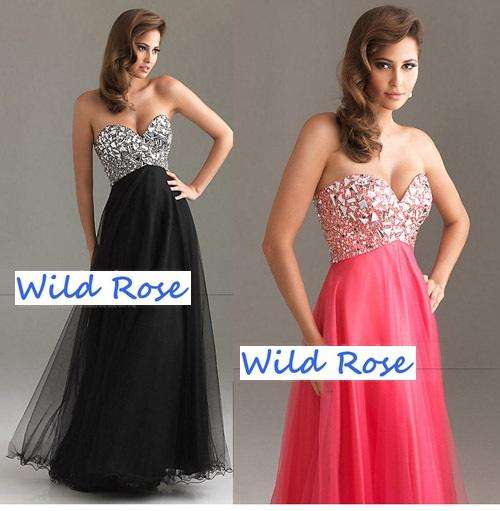 NEW STYLE!  BRAND NEW MATRIC DANCE/EVENING DRESS - PINK OR BLACK - Set Sizes - FREE SHIPPING!